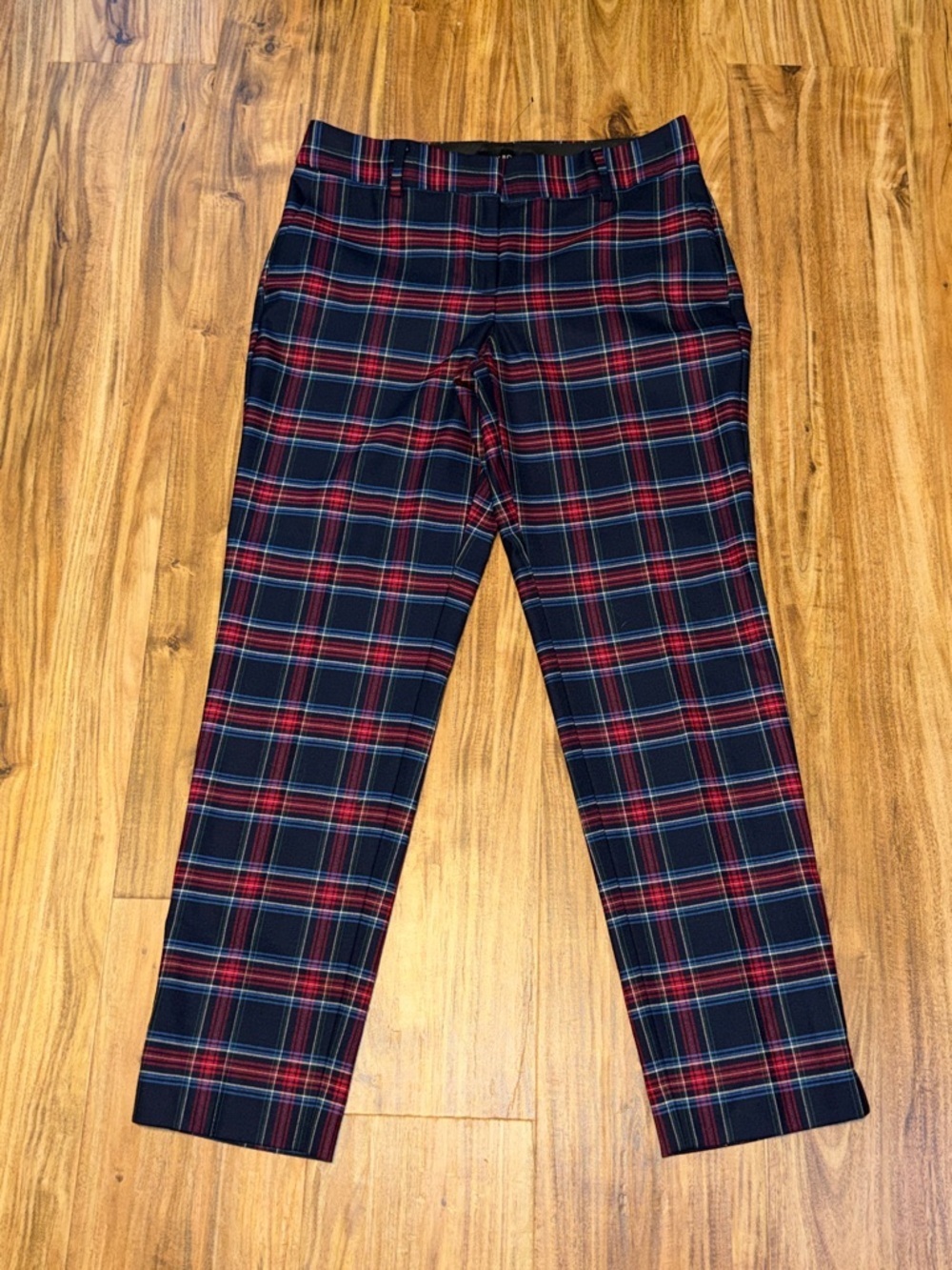 Talbots women 4 pants slacks trouser ankle black blue red Red business causal